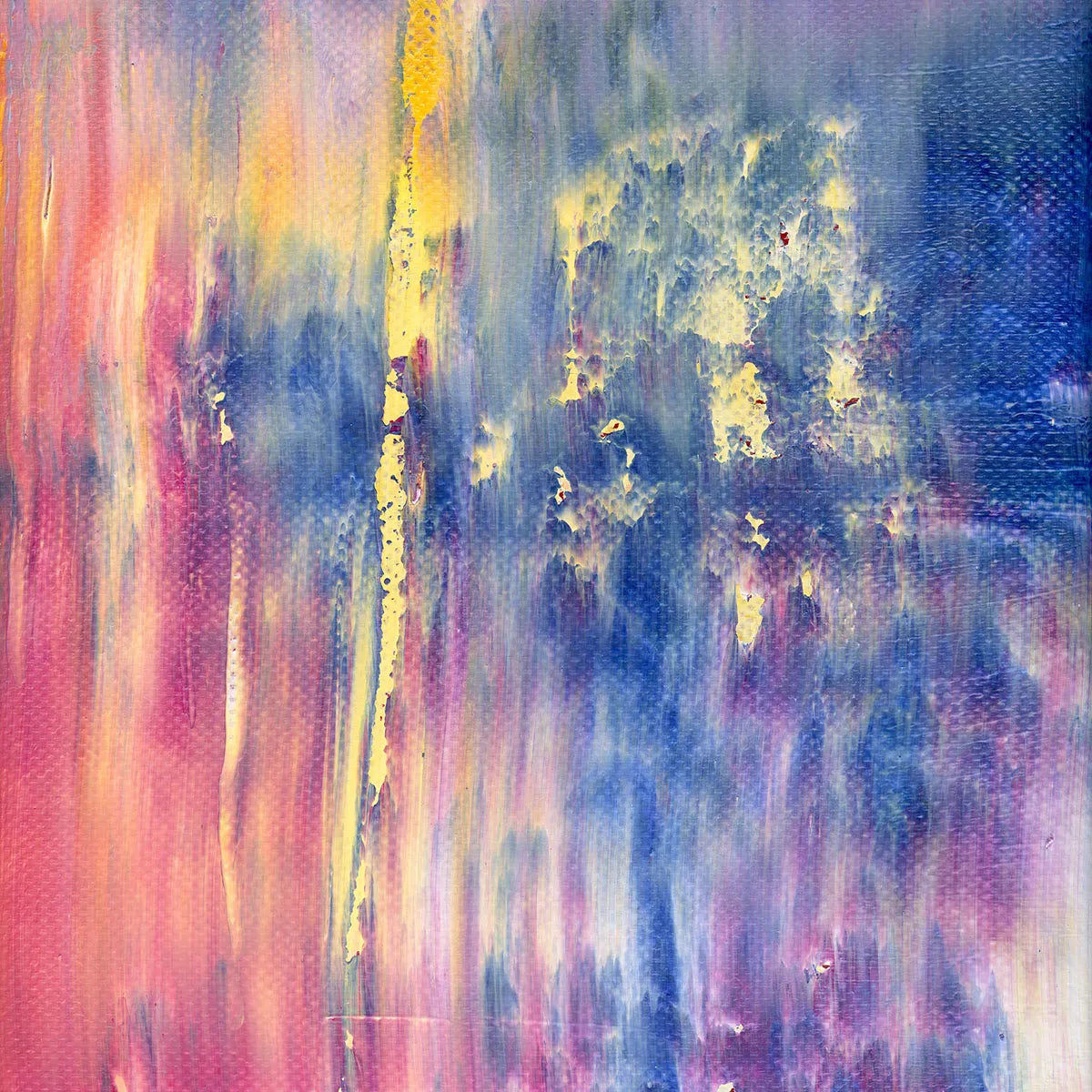 Dreamy Galaxy -Red Unicorn Art - Original abstract impressionist painting with vibrant, bold colors and rich, thick textures. One-of-a-kind, hand-painted art crafted with love for over 15 years."