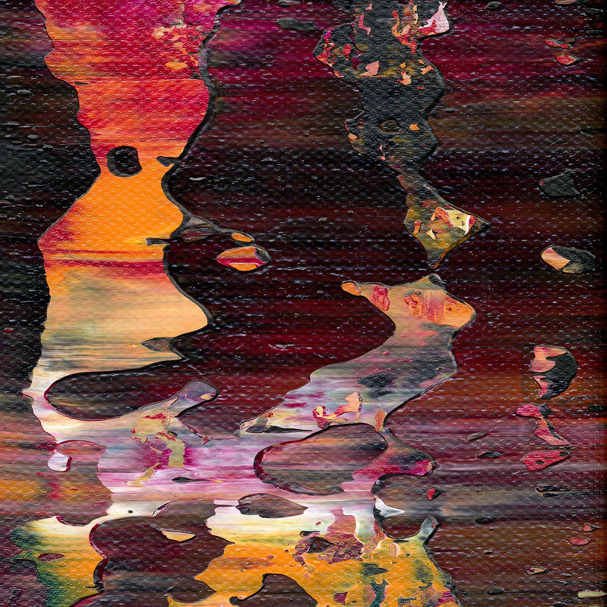Fantasy Luminance -Red Unicorn Art - Original abstract impressionist painting with vibrant, bold colors and rich, thick textures. One-of-a-kind, hand-painted art crafted with love for over 15 years."