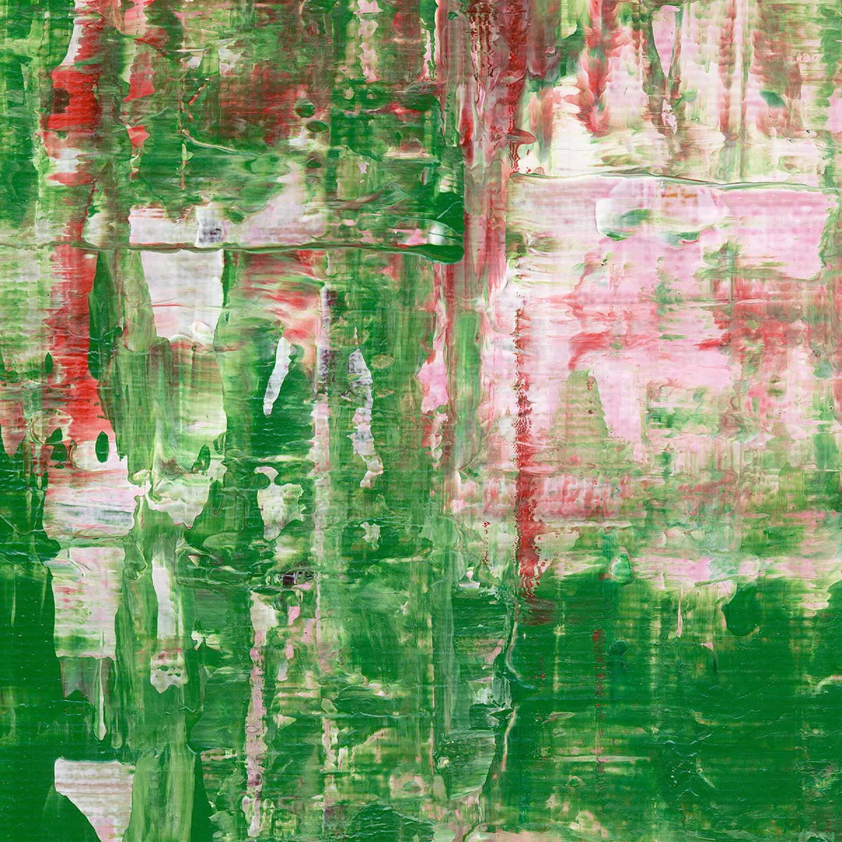 Garden Symphony -Red Unicorn Art - Original abstract impressionist painting with vibrant, bold colors and rich, thick textures. One-of-a-kind, hand-painted art crafted with love for over 15 years."