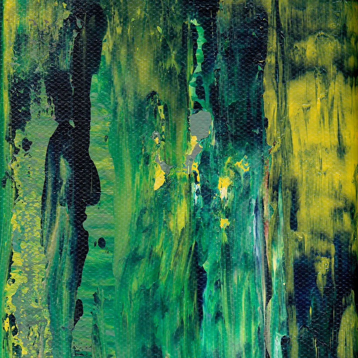 Mystic Pond Reflections -Red Unicorn Art - Original abstract impressionist painting with vibrant, bold colors and rich, thick textures. One-of-a-kind, hand-painted art crafted with love for over 15 years."