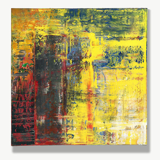 Nocturnal City Lights Reflection -Red Unicorn Art - Original abstract impressionist painting with vibrant, bold colors and rich, thick textures. One-of-a-kind, hand-painted art crafted with love for over 15 years."