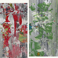 Shattered Reflections -Red Unicorn Art - Original abstract impressionist painting with vibrant, bold colors and rich, thick textures. One-of-a-kind, hand-painted art crafted with love for over 15 years."