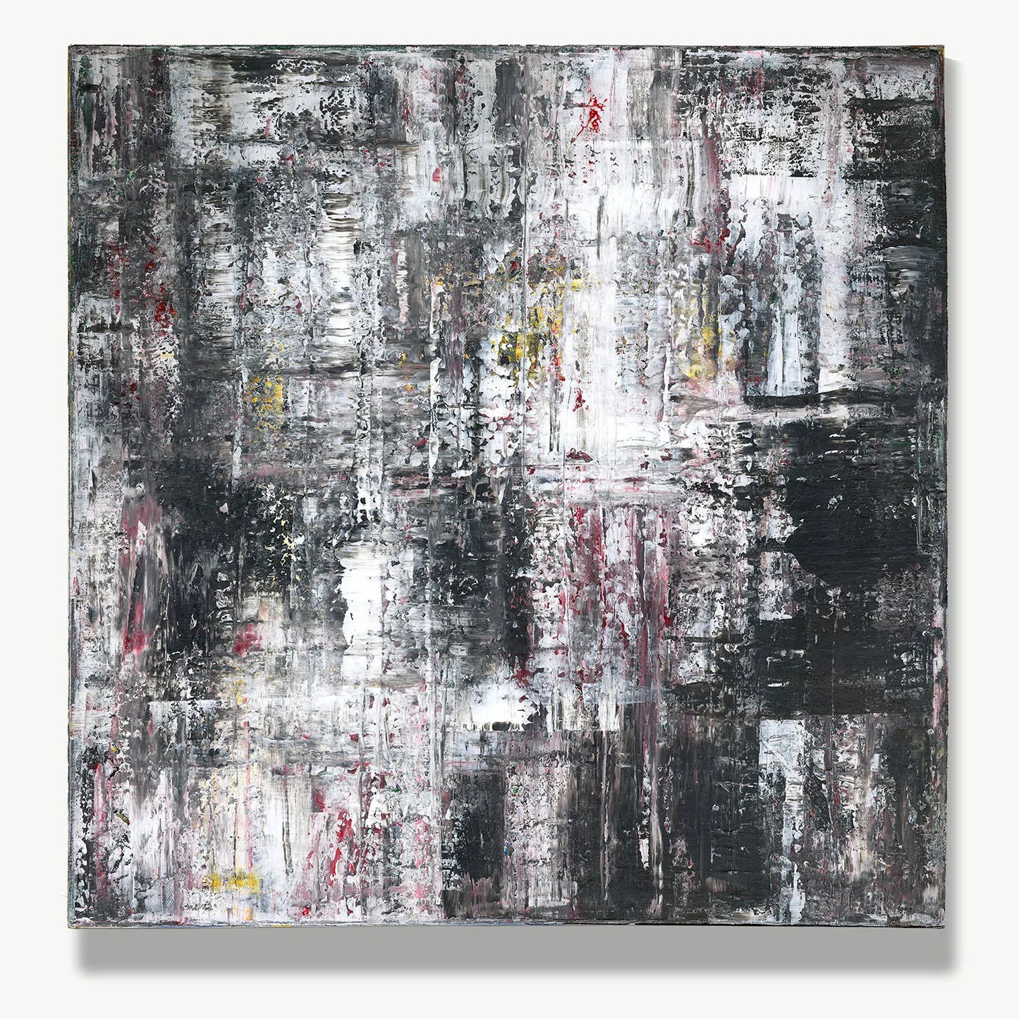Silent Shadows on Wet Streets I -Red Unicorn Art - Original abstract impressionist painting with vibrant, bold colors and rich, thick textures. One-of-a-kind, hand-painted art crafted with love for over 15 years."