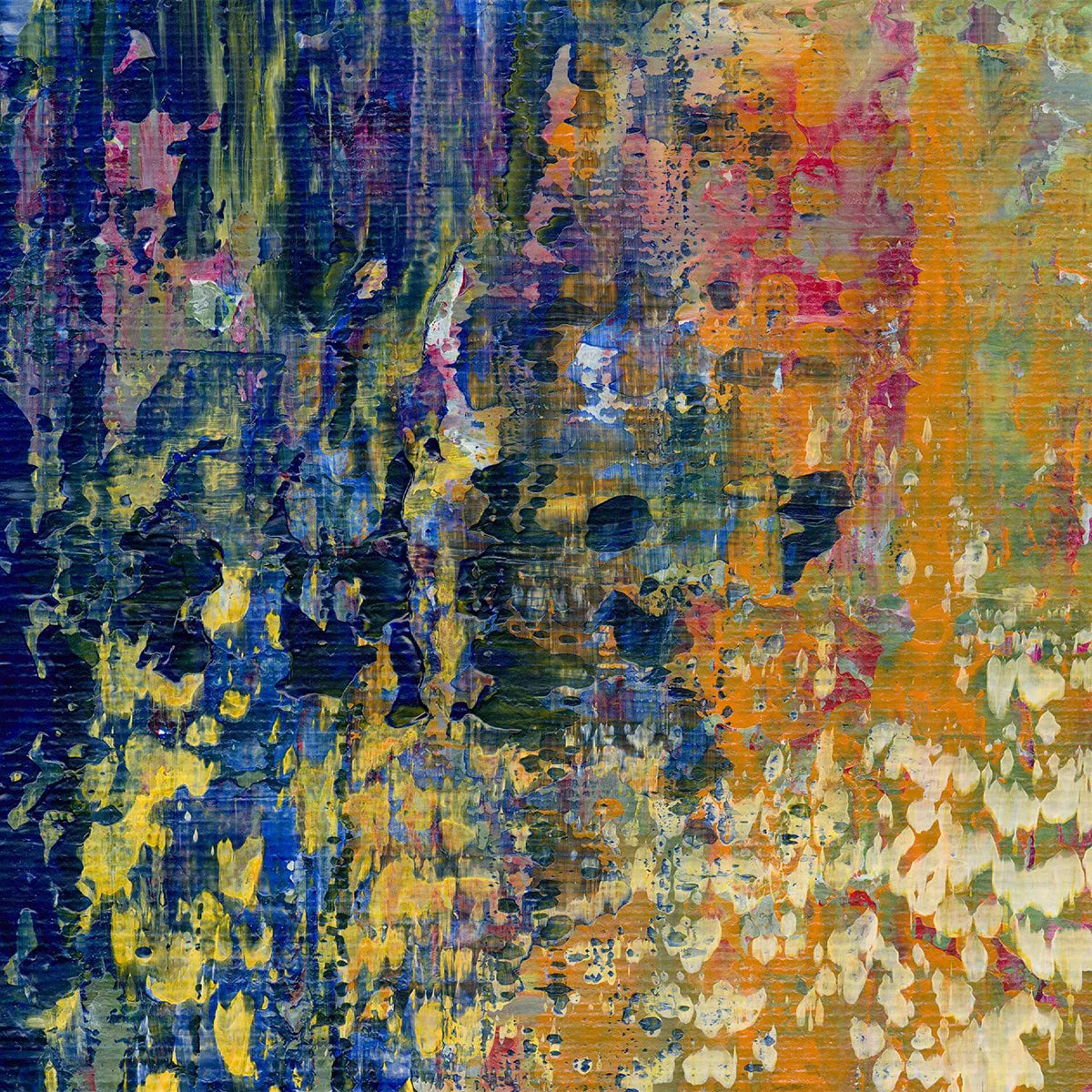 Whispers of the Ocean -Red Unicorn Art - Original abstract impressionist painting with vibrant, bold colors and rich, thick textures. One-of-a-kind, hand-painted art crafted with love for over 15 years."