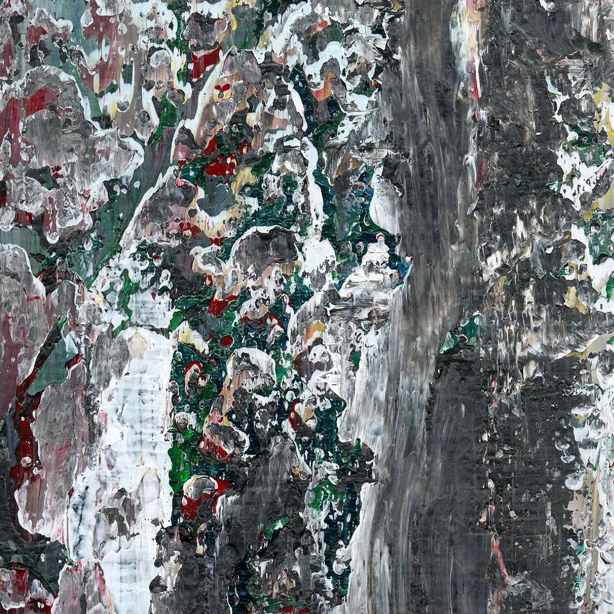 Silent Shadows on Wet Streets (set of 2) -Red Unicorn Art - Original abstract impressionist painting with vibrant, bold colors and rich, thick textures. One-of-a-kind, hand-painted art crafted with love for over 15 years."