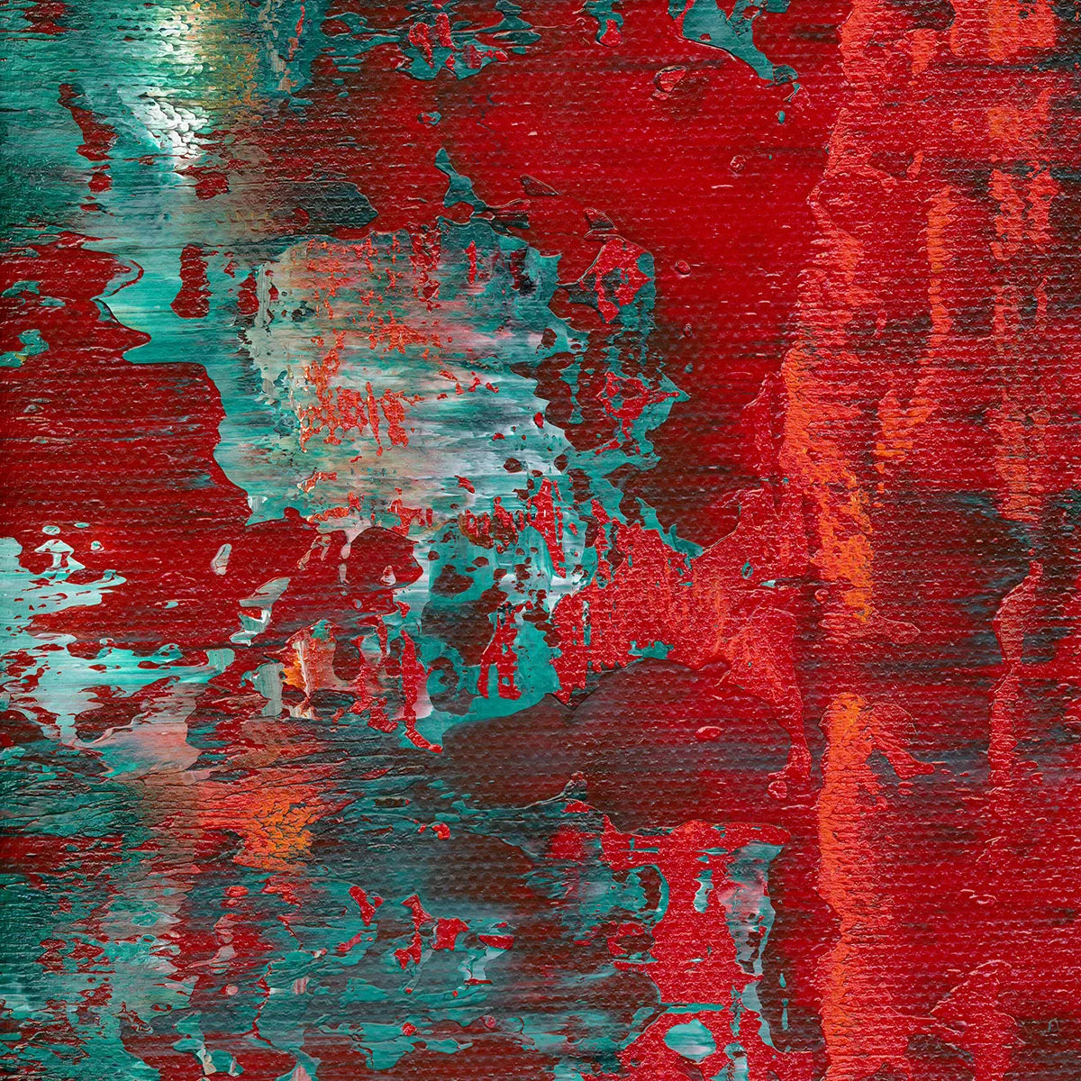 Fiery Rebirth (set of 2) -Red Unicorn Art - Original abstract impressionist painting with vibrant, bold colors and rich, thick textures. One-of-a-kind, hand-painted art crafted with love for over 15 years."