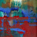 Fiery Rebirth (set of 2) -Red Unicorn Art - Original abstract impressionist painting with vibrant, bold colors and rich, thick textures. One-of-a-kind, hand-painted art crafted with love for over 15 years."