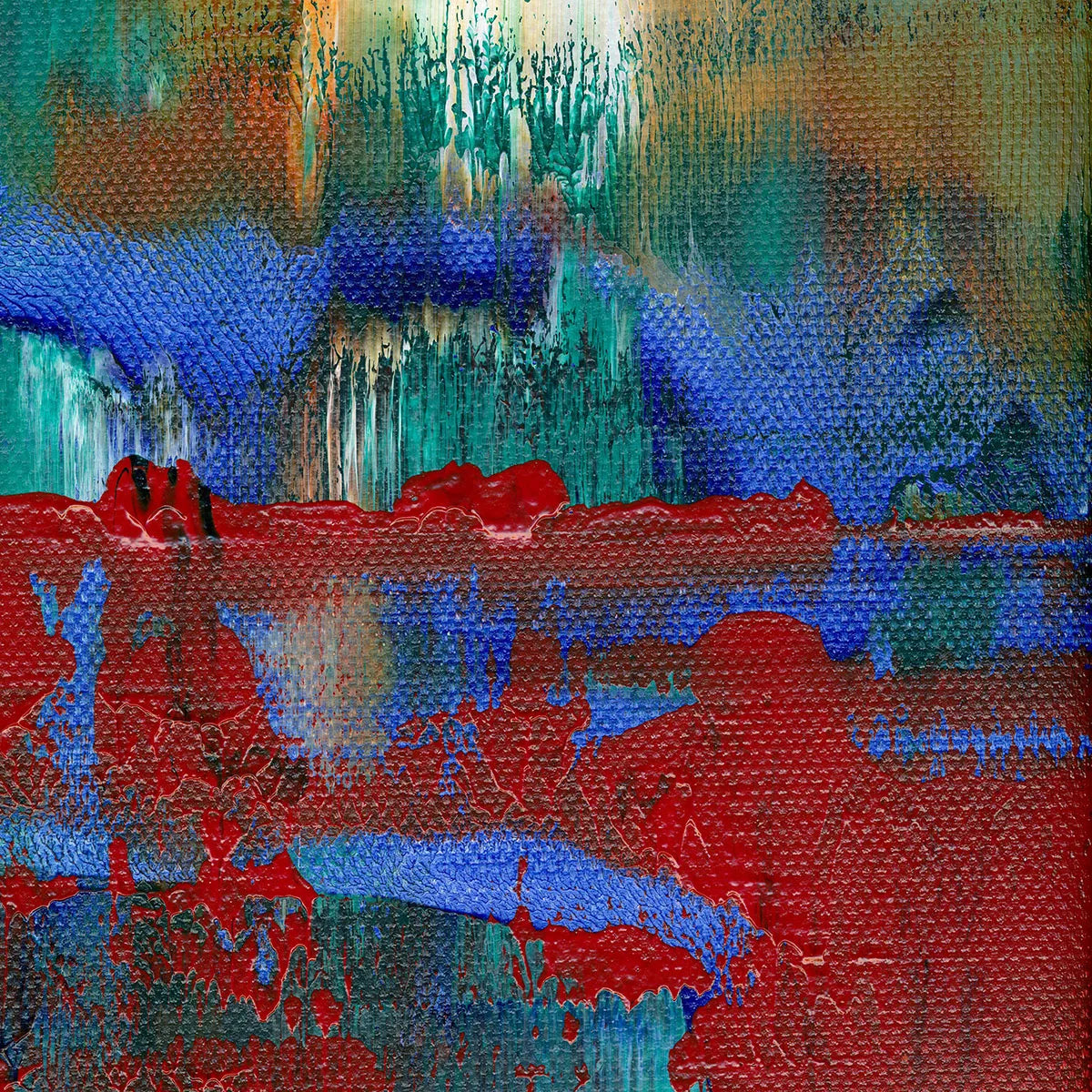 Fiery Rebirth (set of 2) -Red Unicorn Art - Original abstract impressionist painting with vibrant, bold colors and rich, thick textures. One-of-a-kind, hand-painted art crafted with love for over 15 years."
